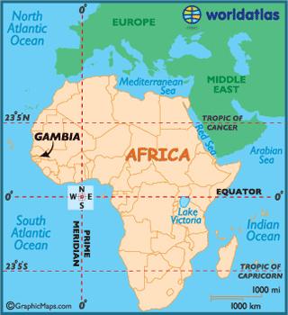 map of gambia africa